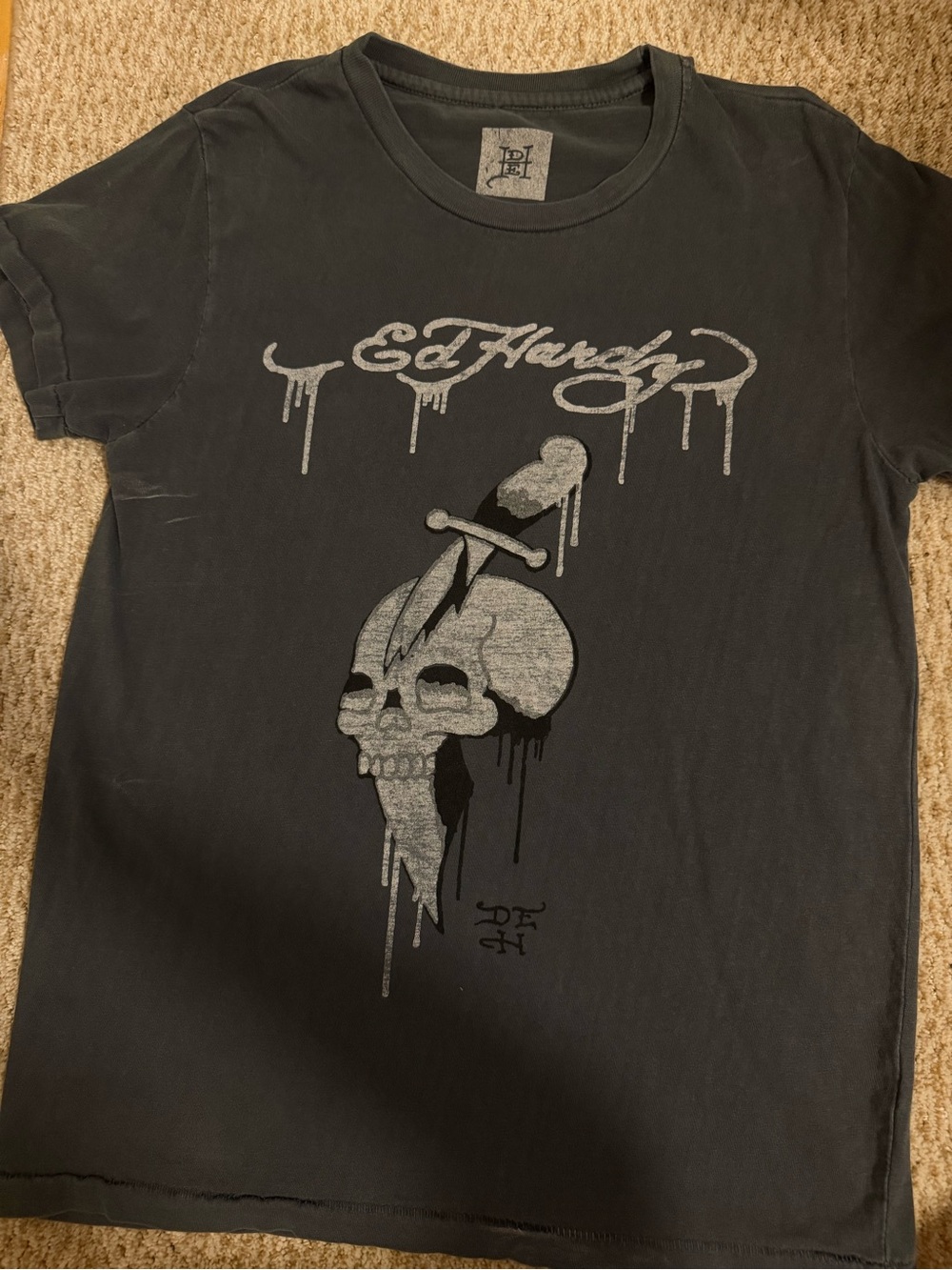 Ed Hardy Black Graphic Skull Tee